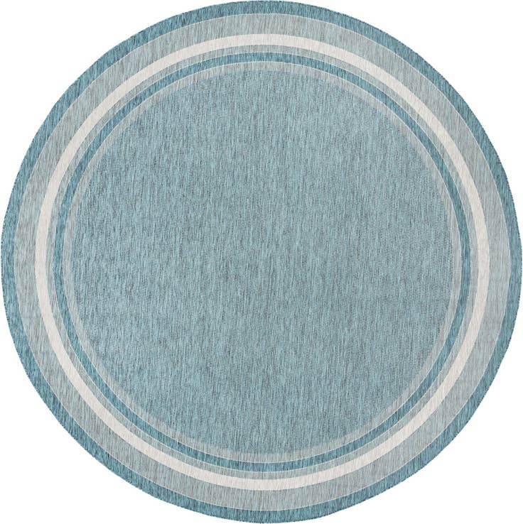 Detail image of 13' x 13' Easy-Clean Border Indoor / Outdoor Round Rug