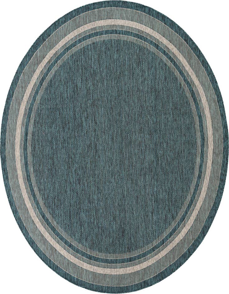 Detail image of 10' x 10' Easy-Clean Border Indoor / Outdoor Round Rug