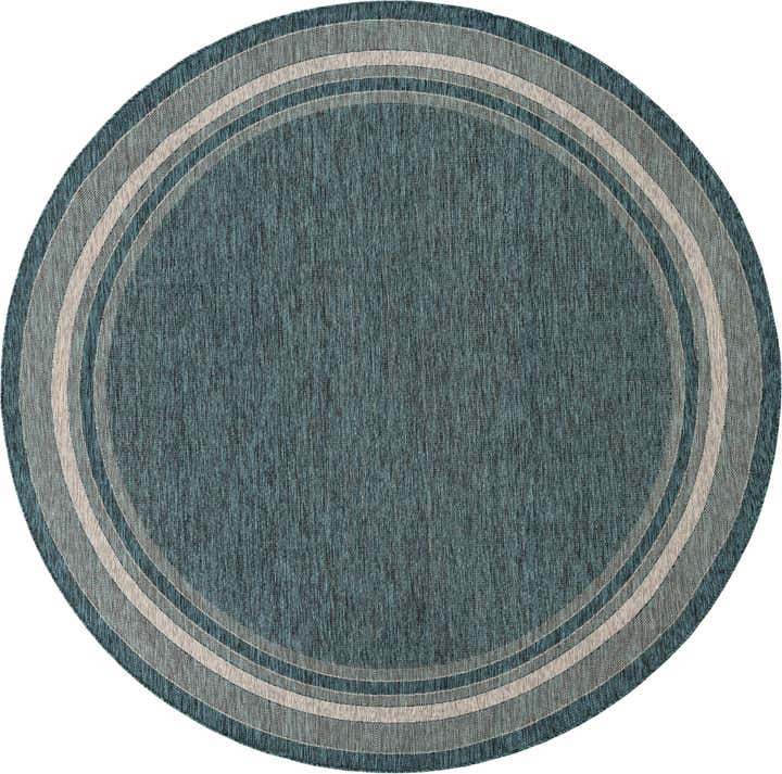 10' x 10' Easy-Clean Border Indoor / Outdoor Round Rug
