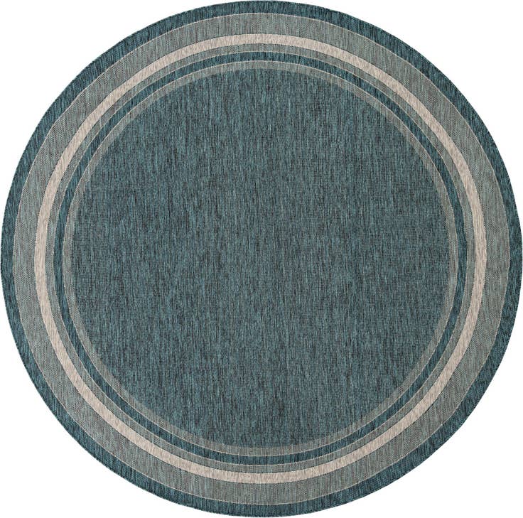 Detail image of 10' x 10' Easy-Clean Border Indoor / Outdoor Round Rug
