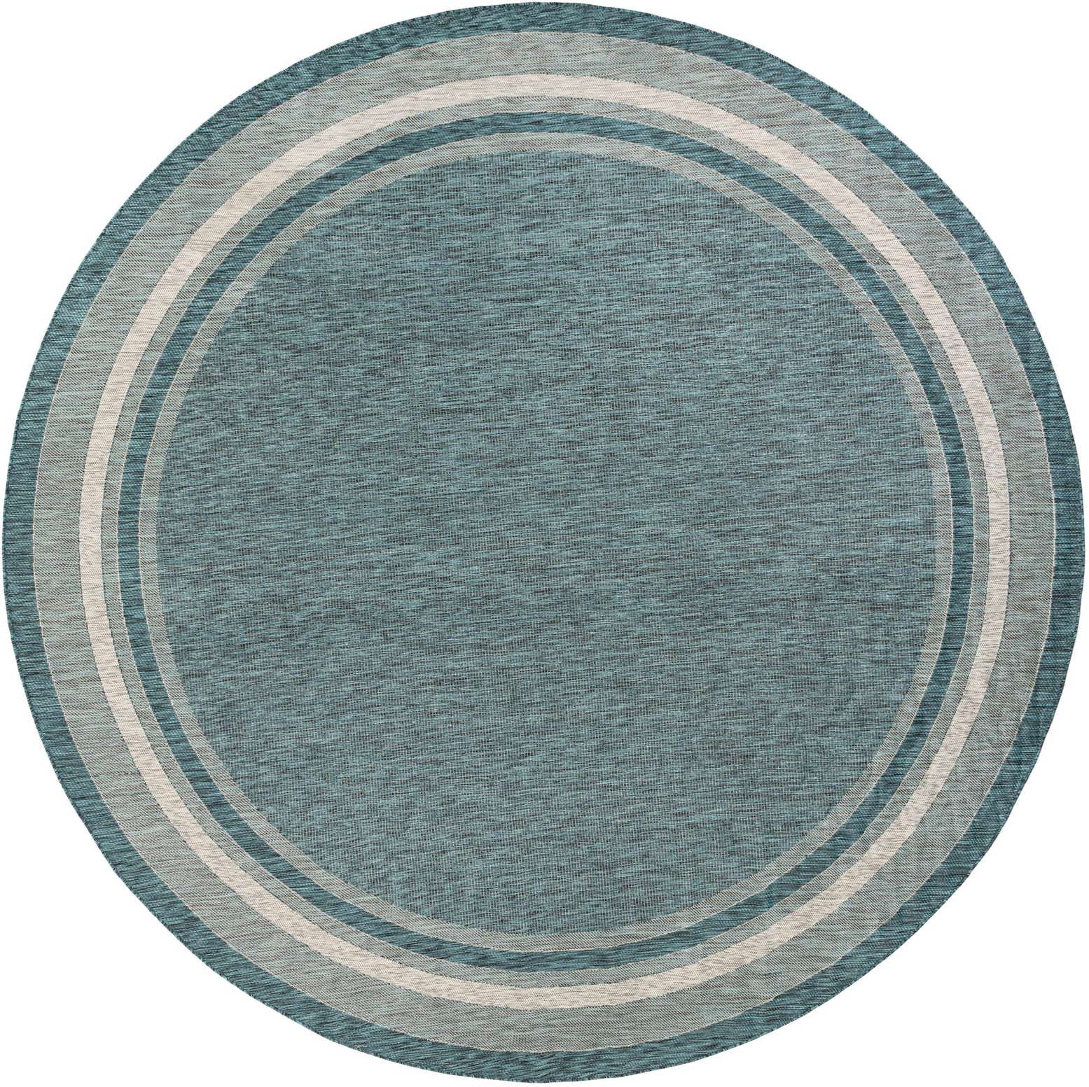 12' x 12' Easy-Clean Border Indoor / Outdoor Round Rug