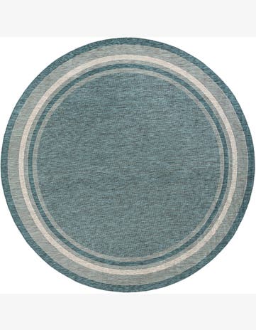 12' x 12' Easy-Clean Border Indoor / Outdoor Round Rug