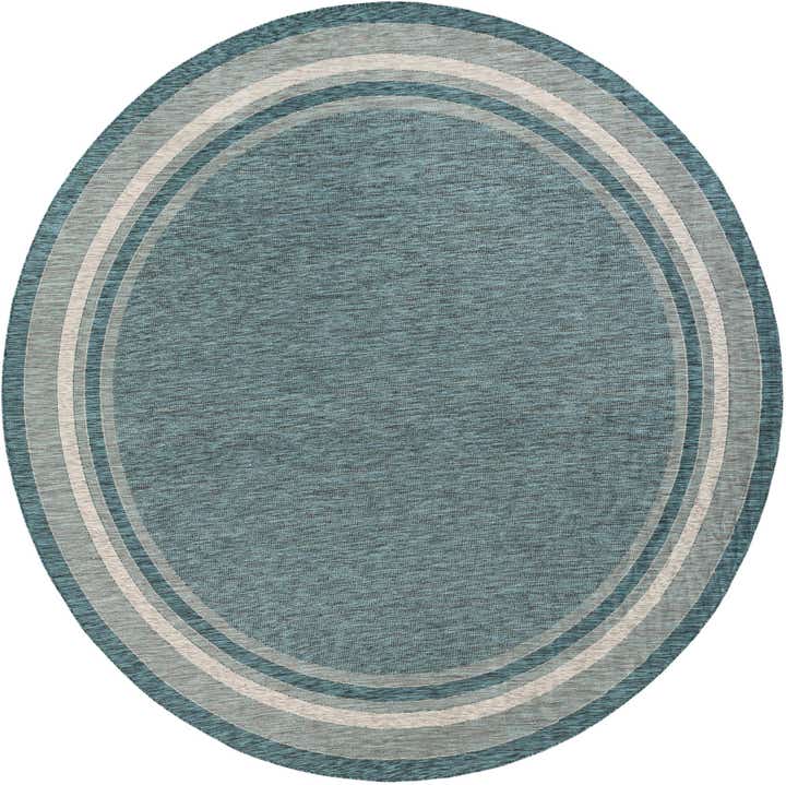 12' x 12' Easy-Clean Border Indoor / Outdoor Round Rug