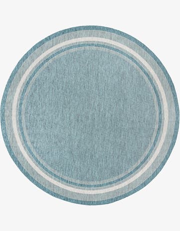 13' x 13' Easy-Clean Border Indoor / Outdoor Round Rug