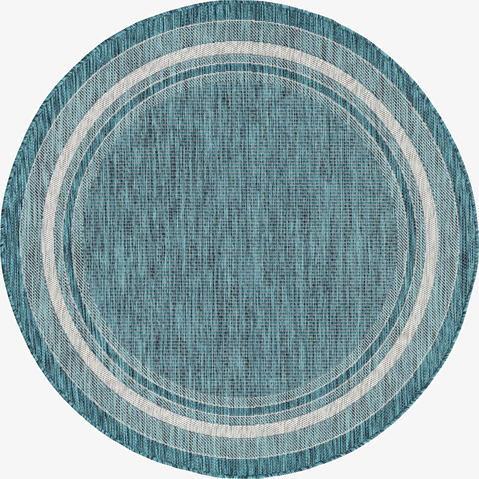 5' 3 x 5' 3  Washable Border Indoor / Outdoor Round Rug