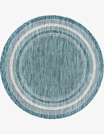 3' x 3' Easy-Clean Border Indoor / Outdoor Round Rug