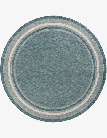 12' x 12' Easy-Clean Border Indoor / Outdoor Round Rug