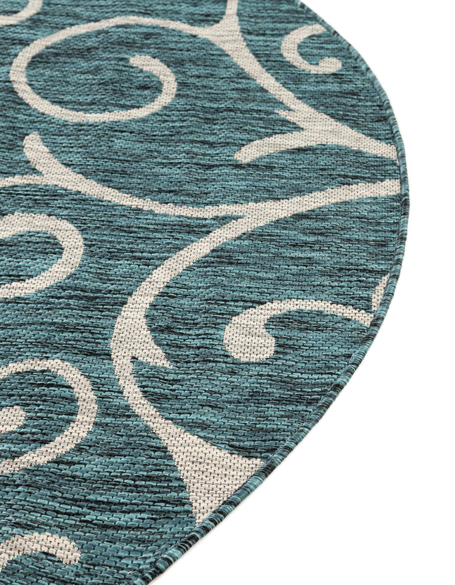 13' x 13' Easy-Clean Botanical Indoor / Outdoor Round Rug