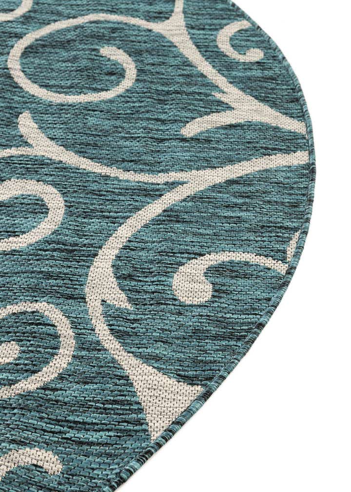 10' 8 x 10' 8 Easy-Clean Botanical Indoor / Outdoor Round Rug