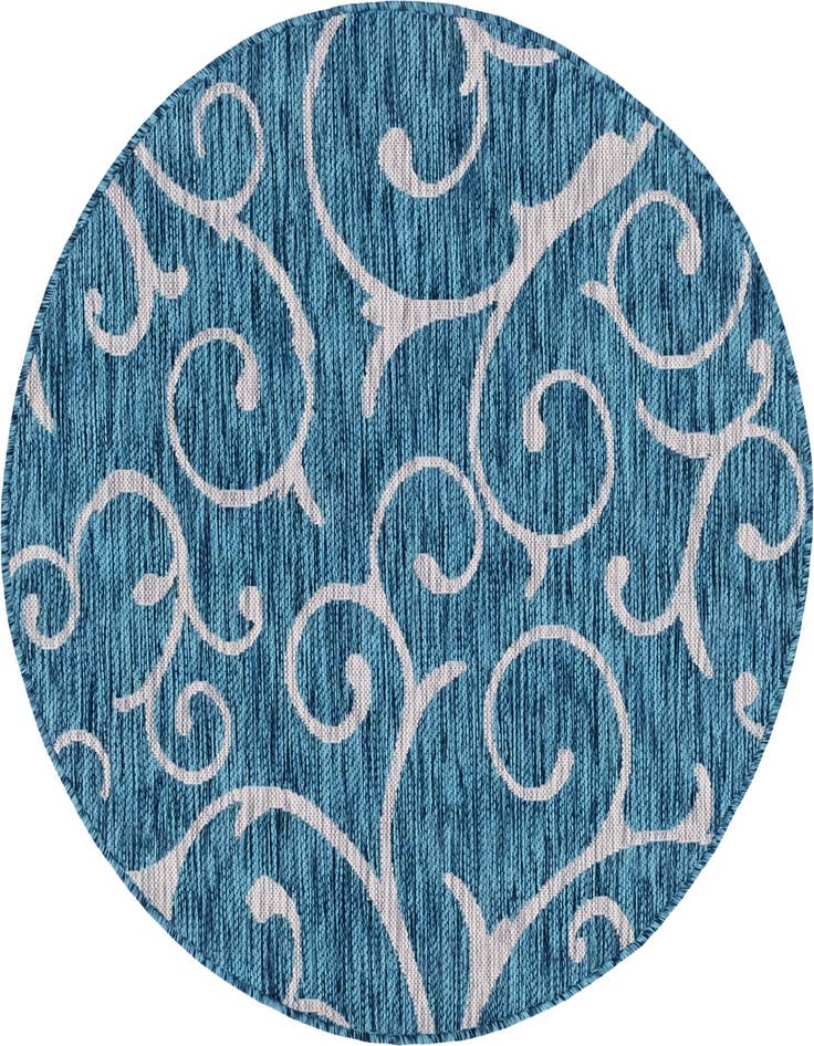 Detail image of 4' x 4' Easy-Clean Botanical Indoor / Outdoor Round Rug