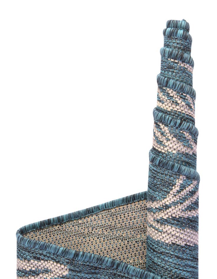 Detail image of 4' x 4'  Washable Botanical Indoor / Outdoor Round Rug