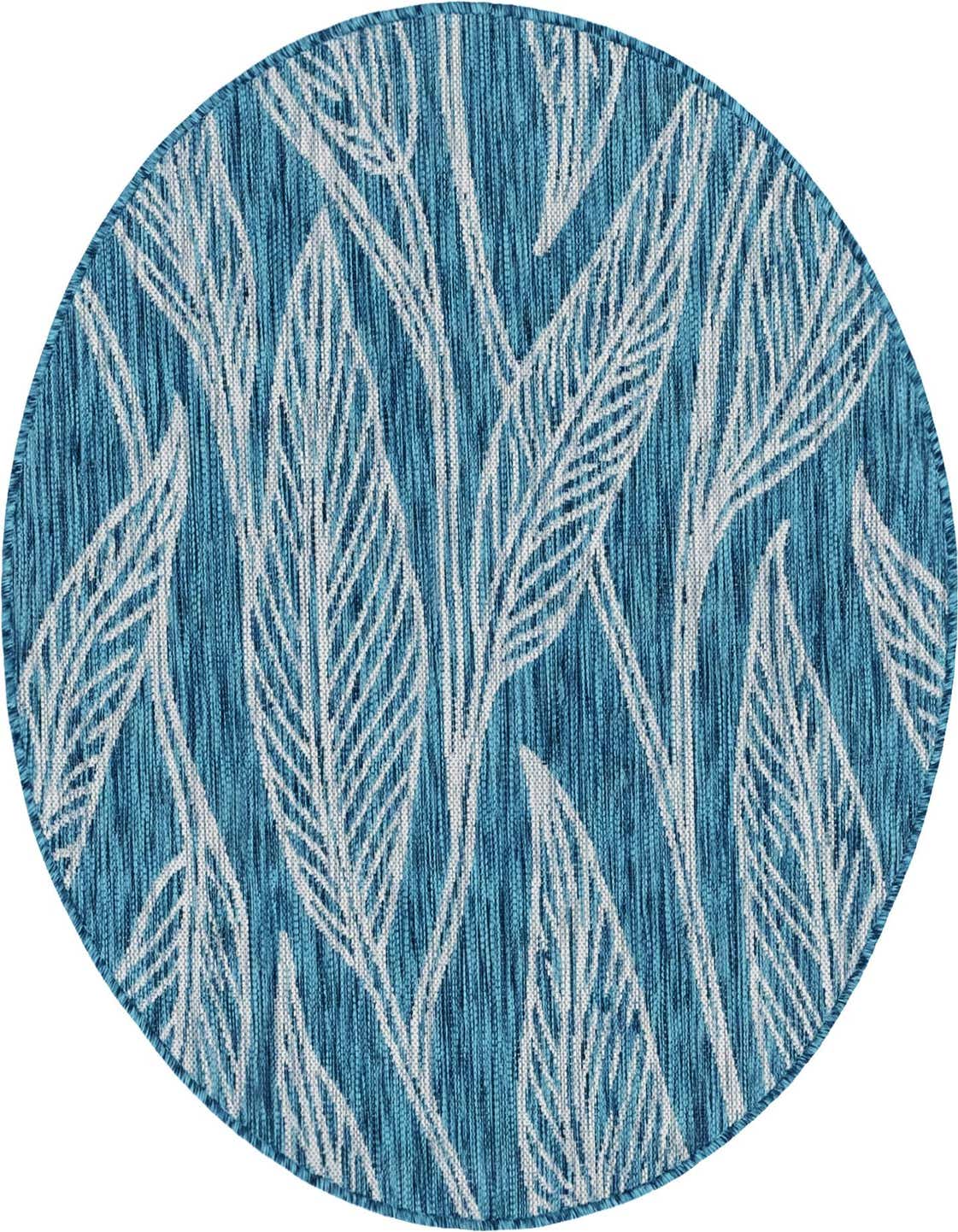 4' x 4' Easy-Clean Botanical Indoor / Outdoor Round Rug