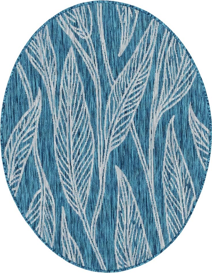Detail image of 4' x 4' Easy-Clean Botanical Indoor / Outdoor Round Rug