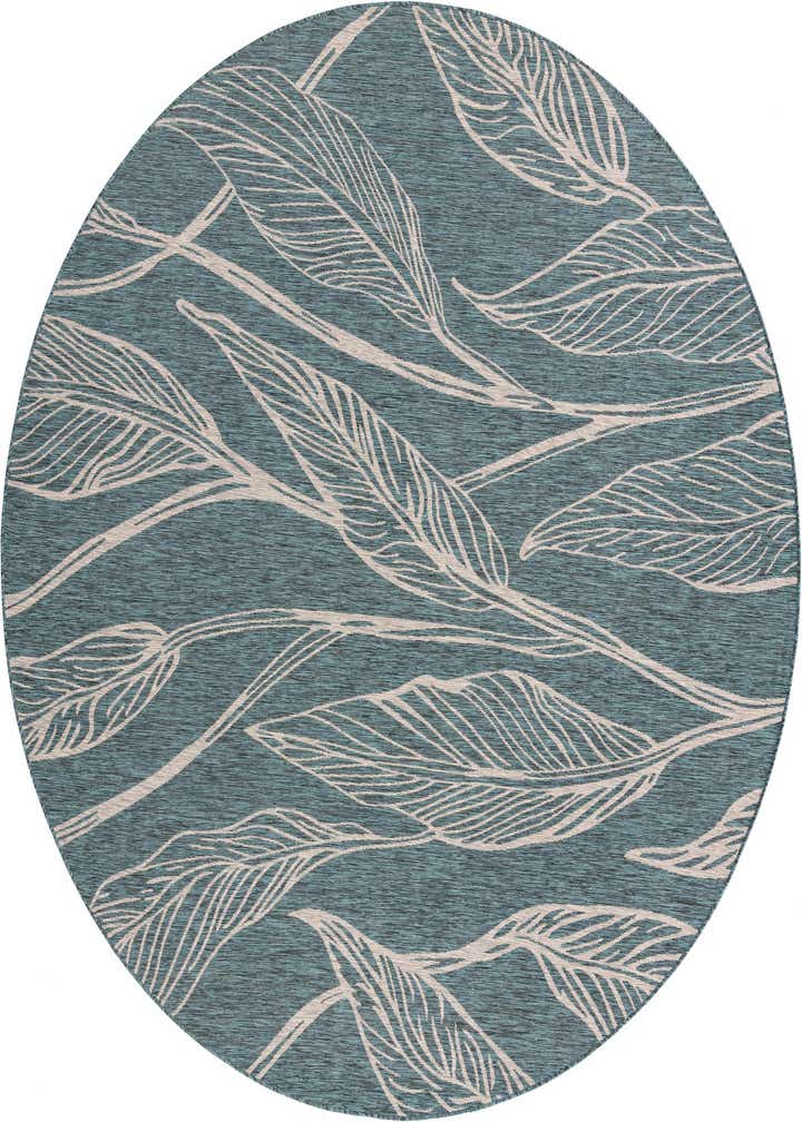 10' 8 x 10' 8 Easy-Clean Botanical Indoor / Outdoor Round Rug