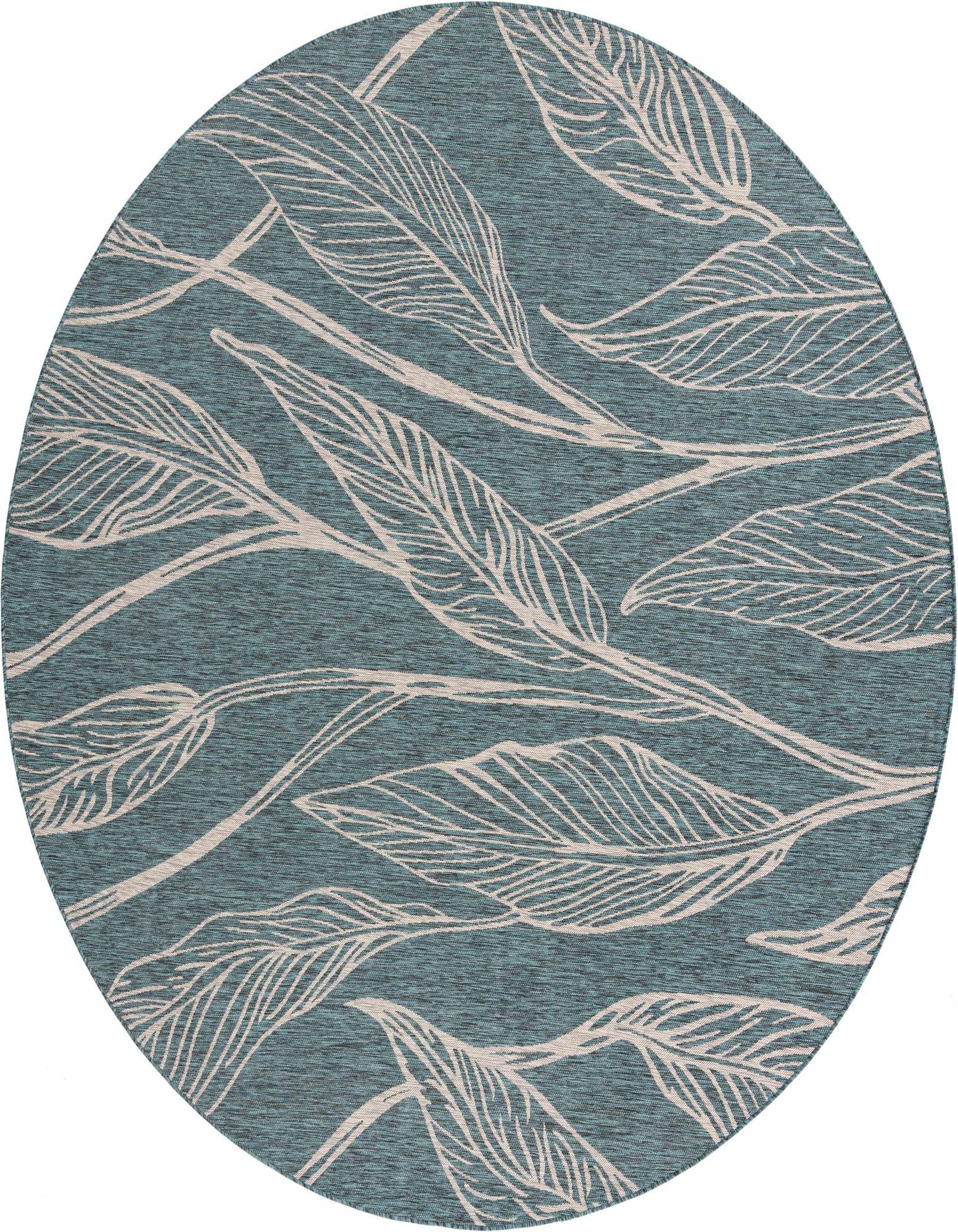10' 8 x 10' 8 Easy-Clean Botanical Indoor / Outdoor Round Rug
