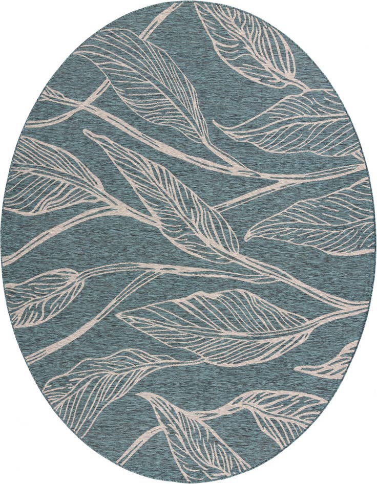 Detail image of 10' 8 x 10' 8 Easy-Clean Botanical Indoor / Outdoor Round Rug
