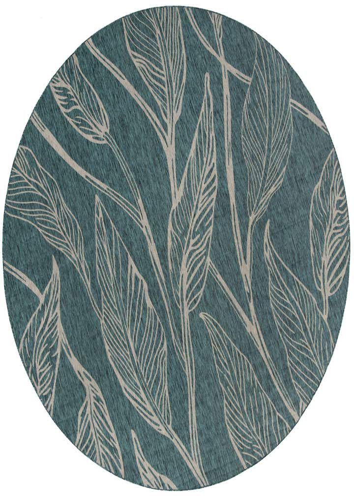 13' x 13' Easy-Clean Botanical Indoor / Outdoor Round Rug