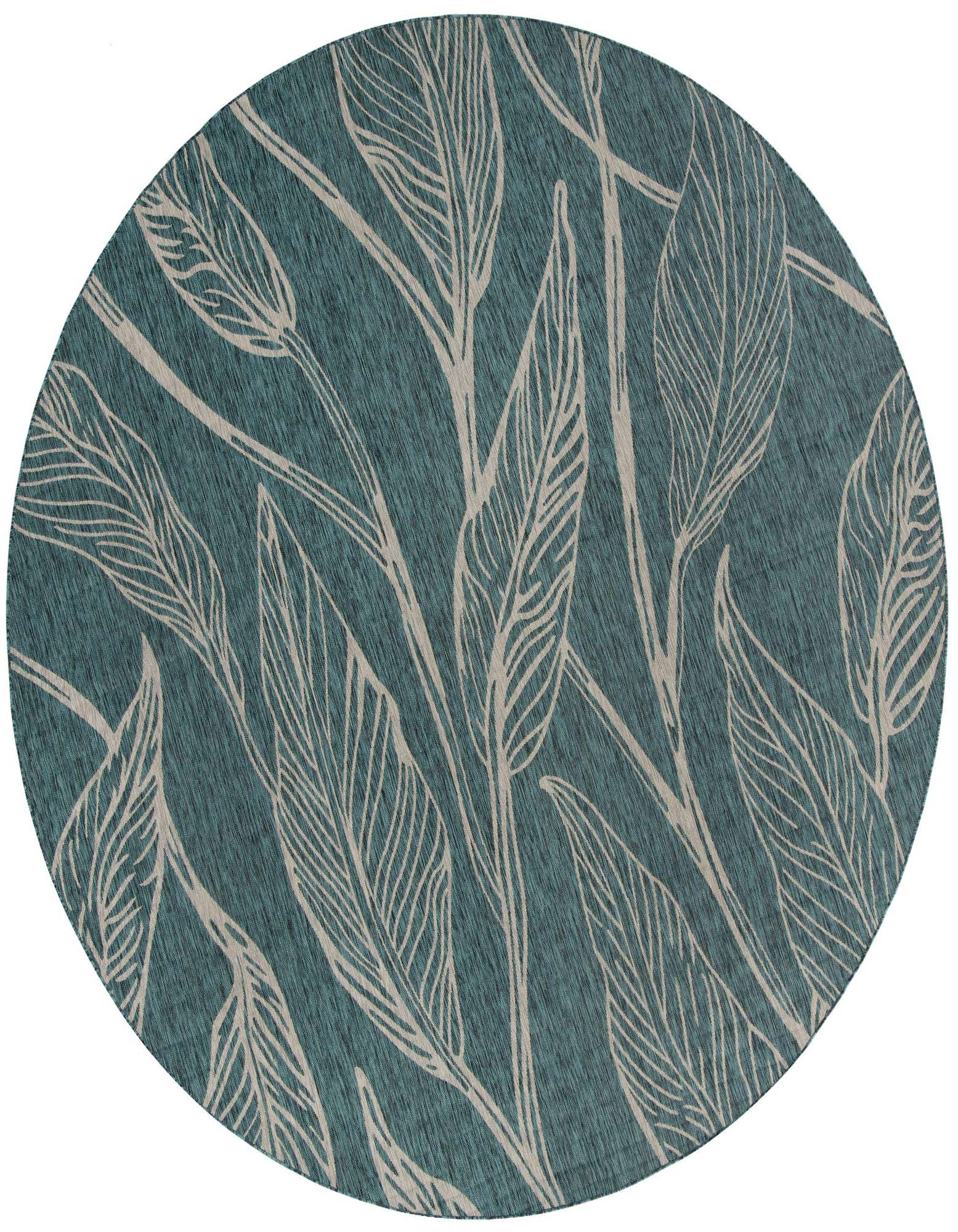 13' x 13' Easy-Clean Botanical Indoor / Outdoor Round Rug