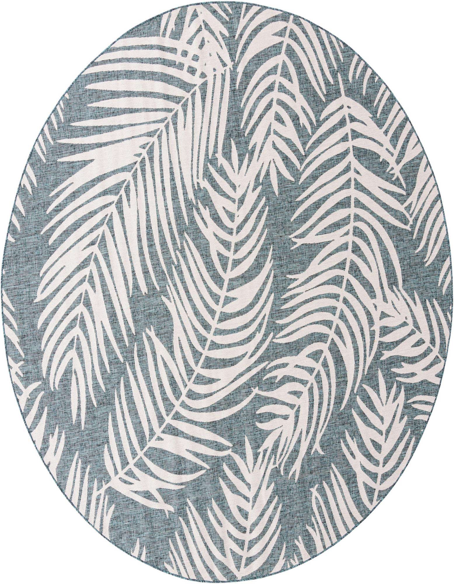 10' 8 x 10' 8 Easy-Clean Botanical Indoor / Outdoor Round Rug