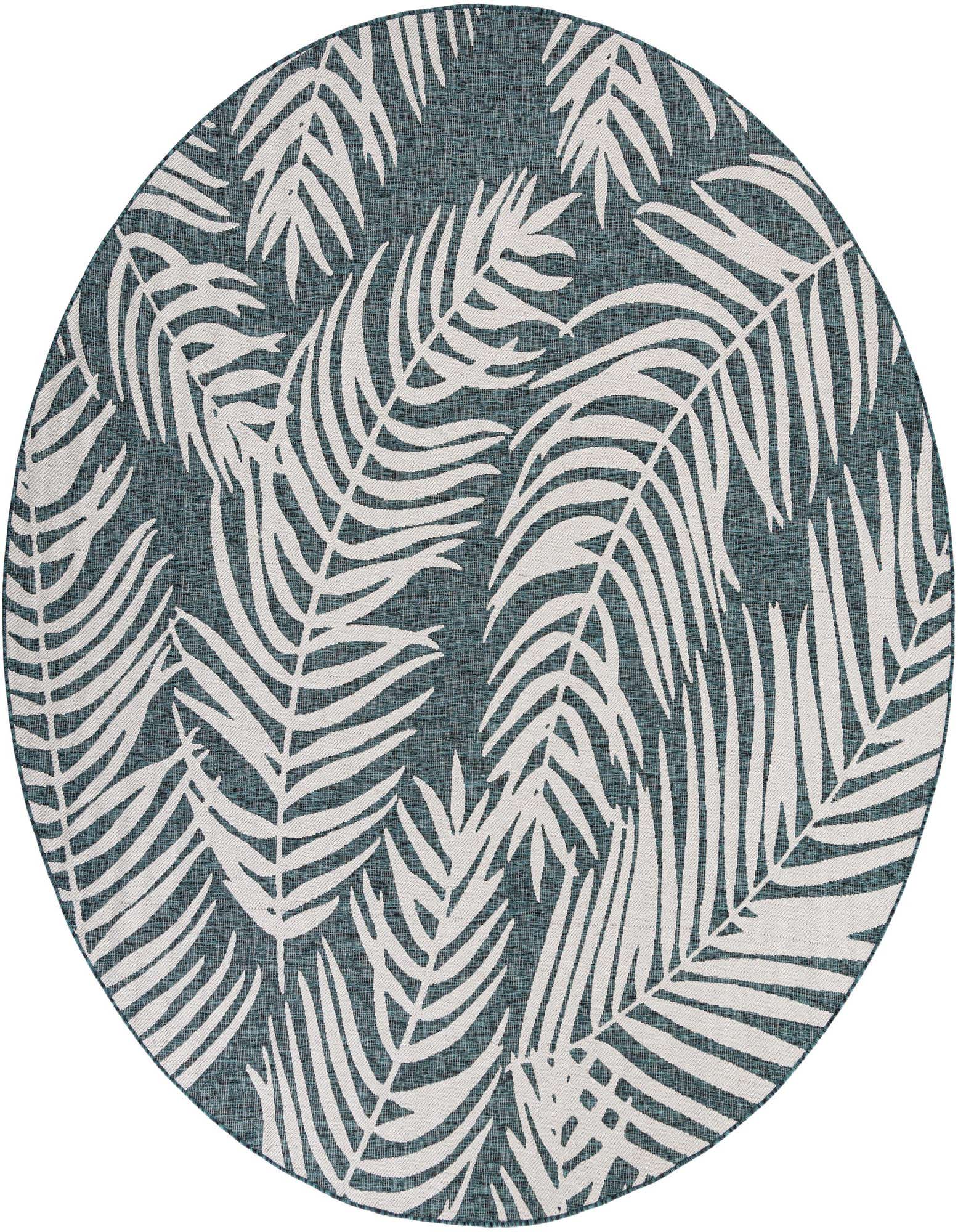 10' x 10' Easy-Clean Botanical Indoor / Outdoor Round Rug