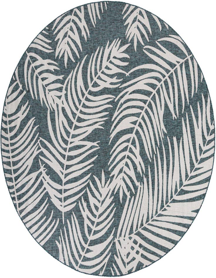 Detail image of 10' x 10' Easy-Clean Botanical Indoor / Outdoor Round Rug