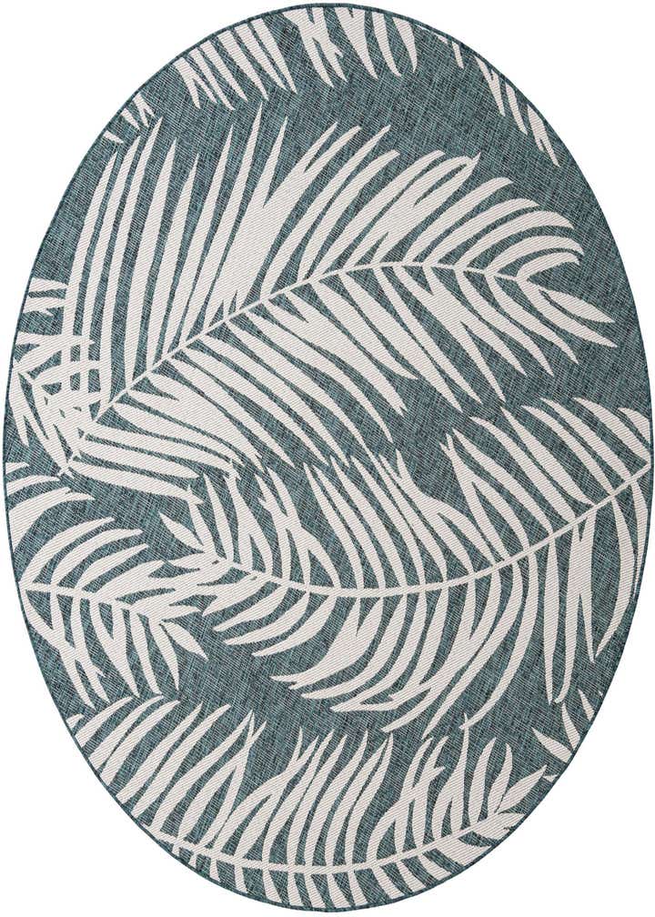 7' 10 x 7' 10 Easy-Clean Botanical Indoor / Outdoor Round Rug
