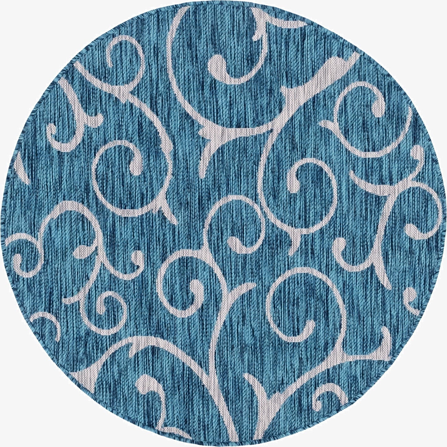 4' x 4'  Washable Botanical Indoor / Outdoor Round Rug