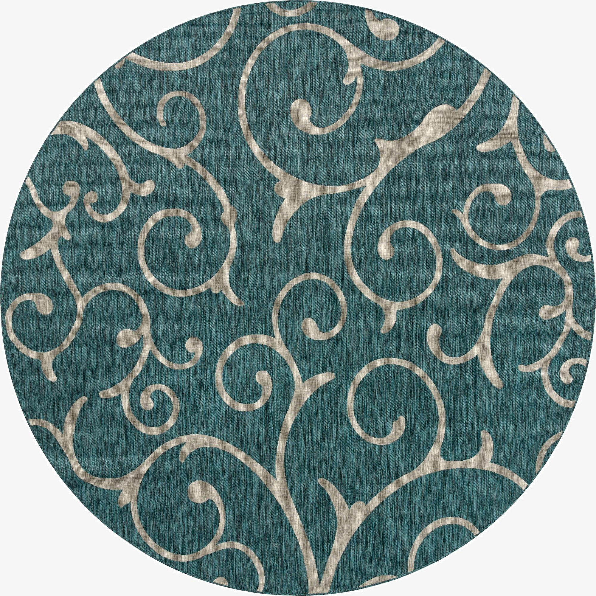 Primary image 13' x 13'  Washable Botanical Indoor / Outdoor Round Rug