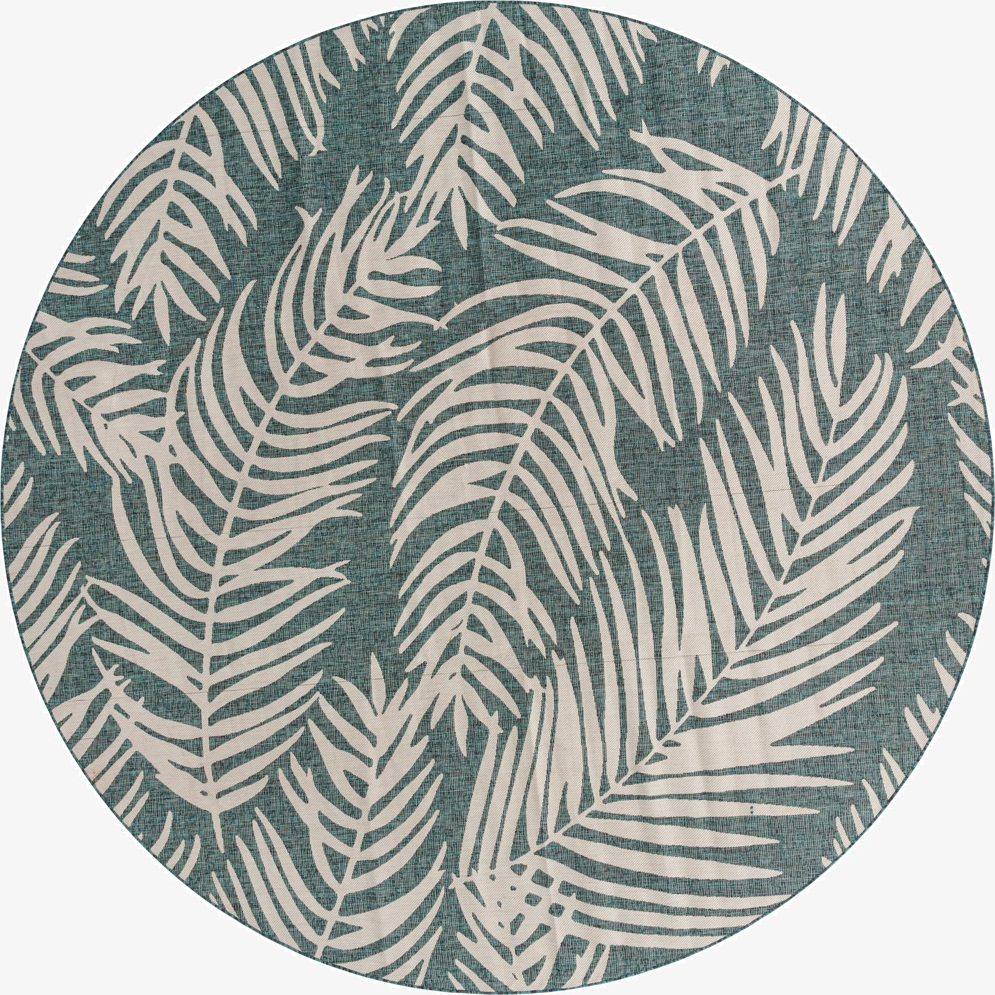 Primary image 13' x 13'  Washable Botanical Indoor / Outdoor Round Rug