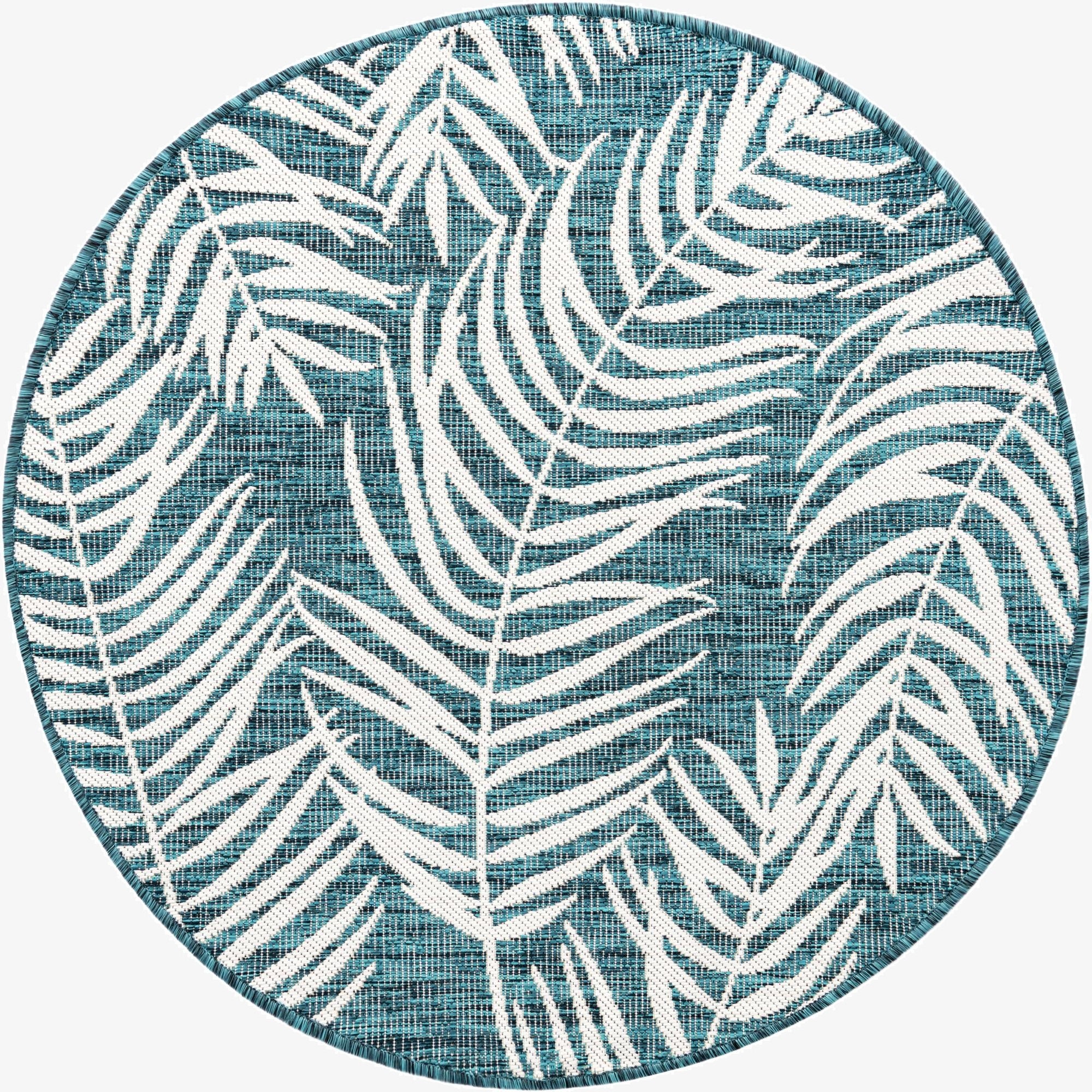 Primary image 4' x 4'  Washable Botanical Indoor / Outdoor Round Rug