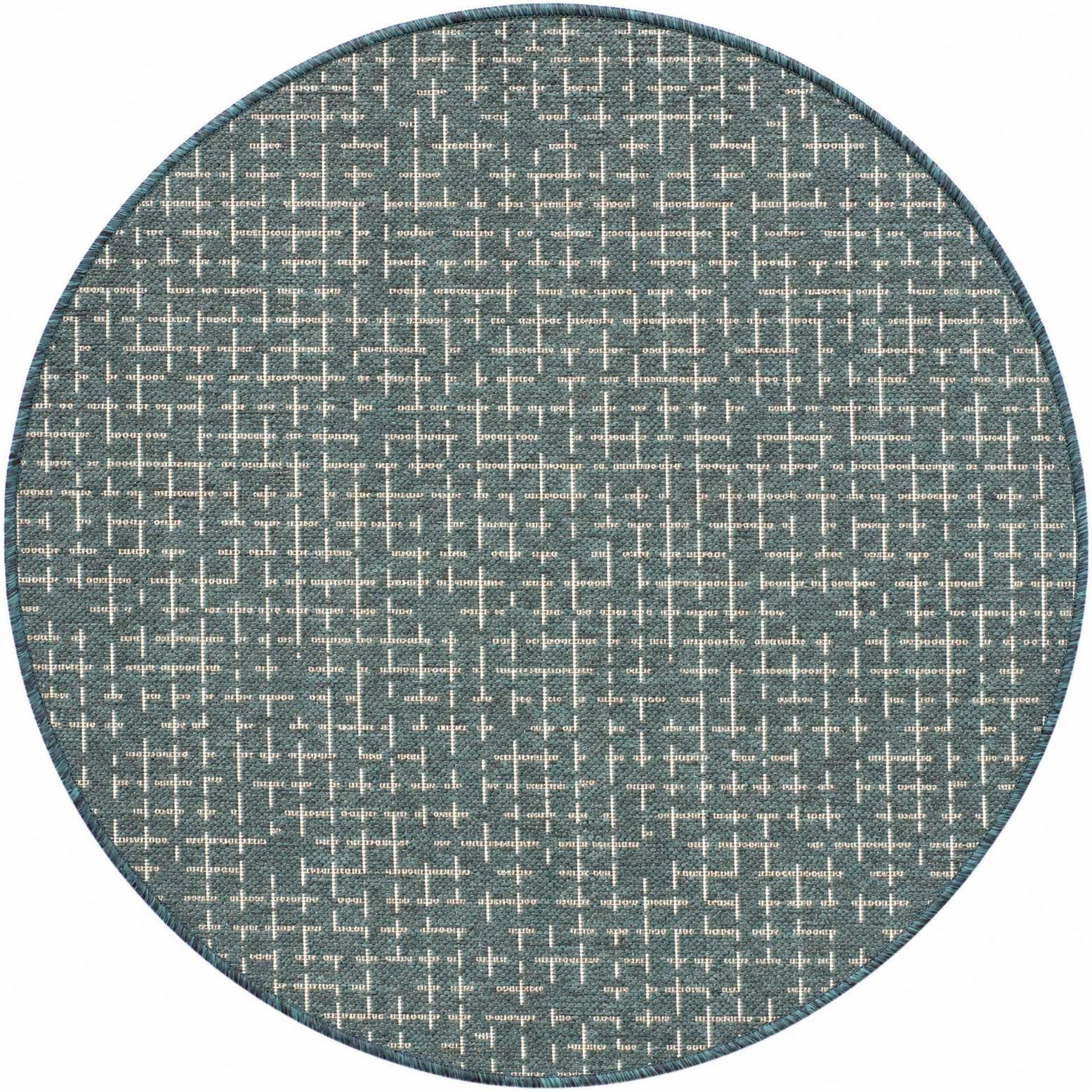 3' x 3' Easy-Clean Checkered Indoor / Outdoor Round Rug