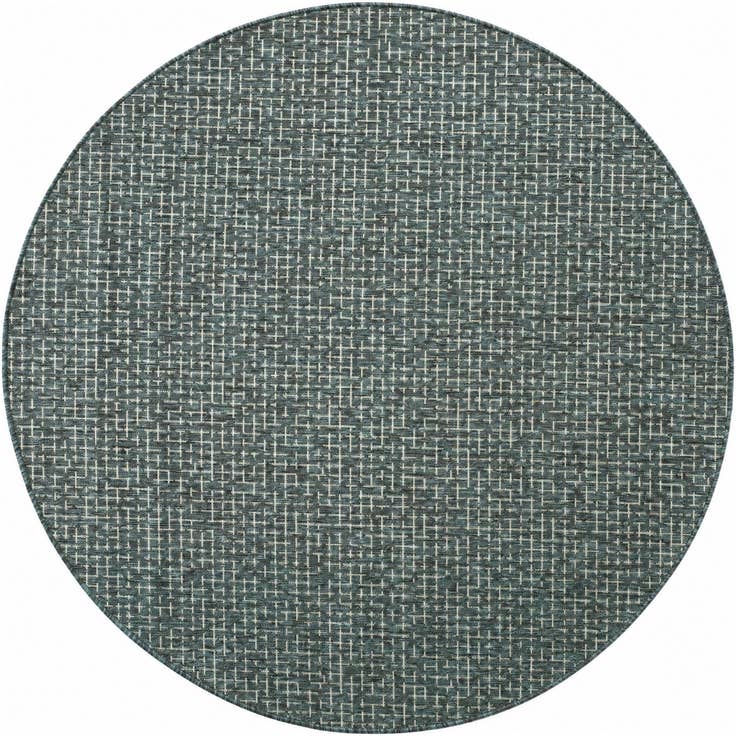 Detail image of 6' x 6' Easy-Clean Checkered Indoor / Outdoor Round Rug