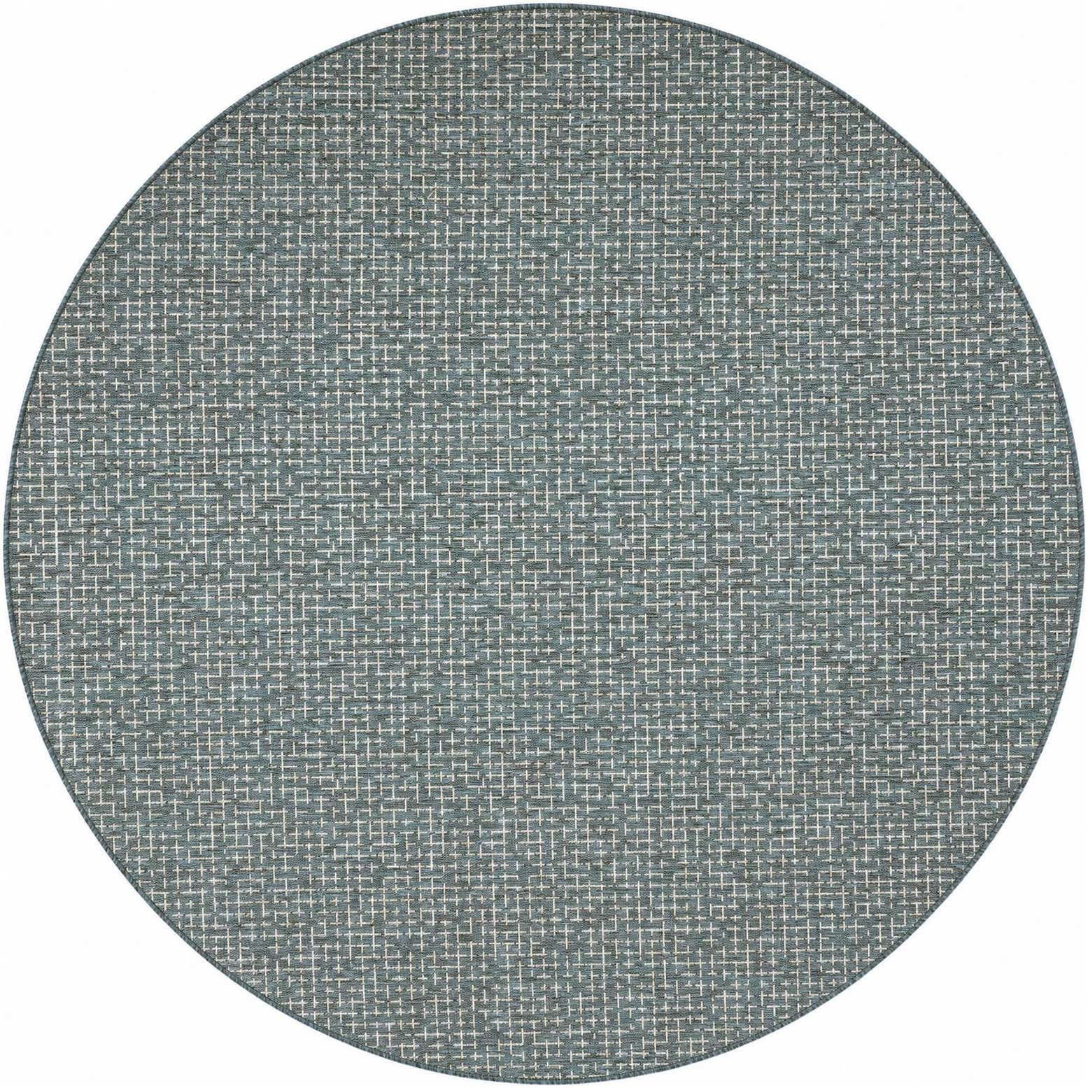 7' 10 x 7' 10 Easy-Clean Checkered Indoor / Outdoor Round Rug