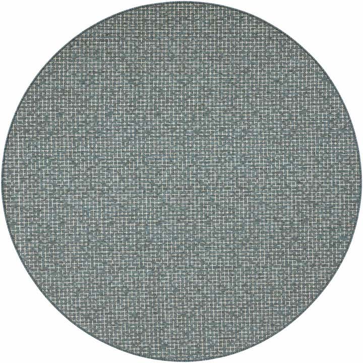 7' 10 x 7' 10 Easy-Clean Checkered Indoor / Outdoor Round Rug