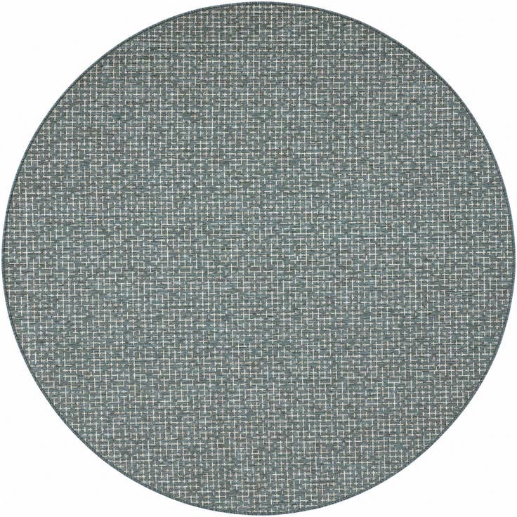 Detail image of 7' 10 x 7' 10 Easy-Clean Checkered Indoor / Outdoor Round Rug