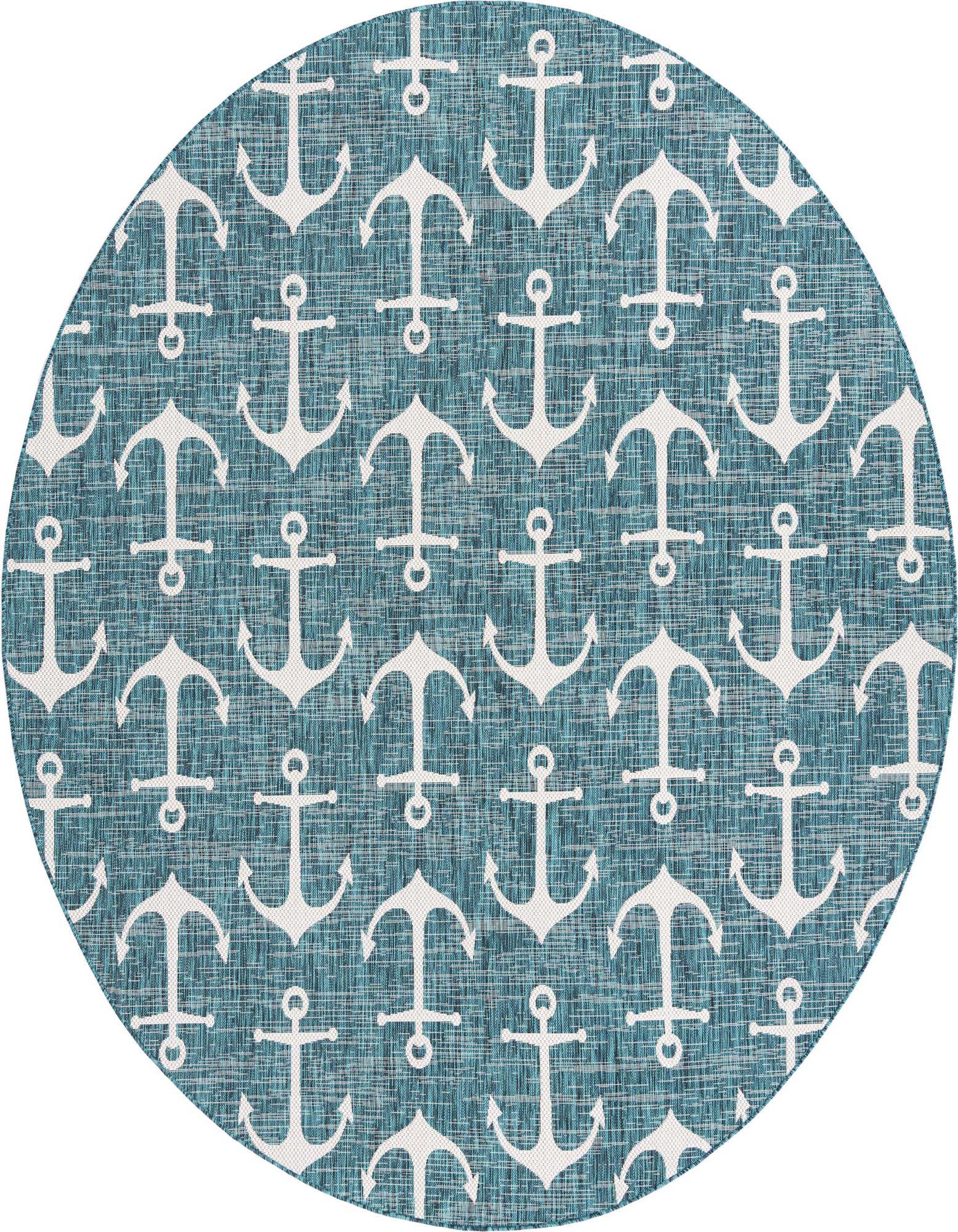 10' x 10' Easy-Clean Coastal Indoor / Outdoor Round Rug