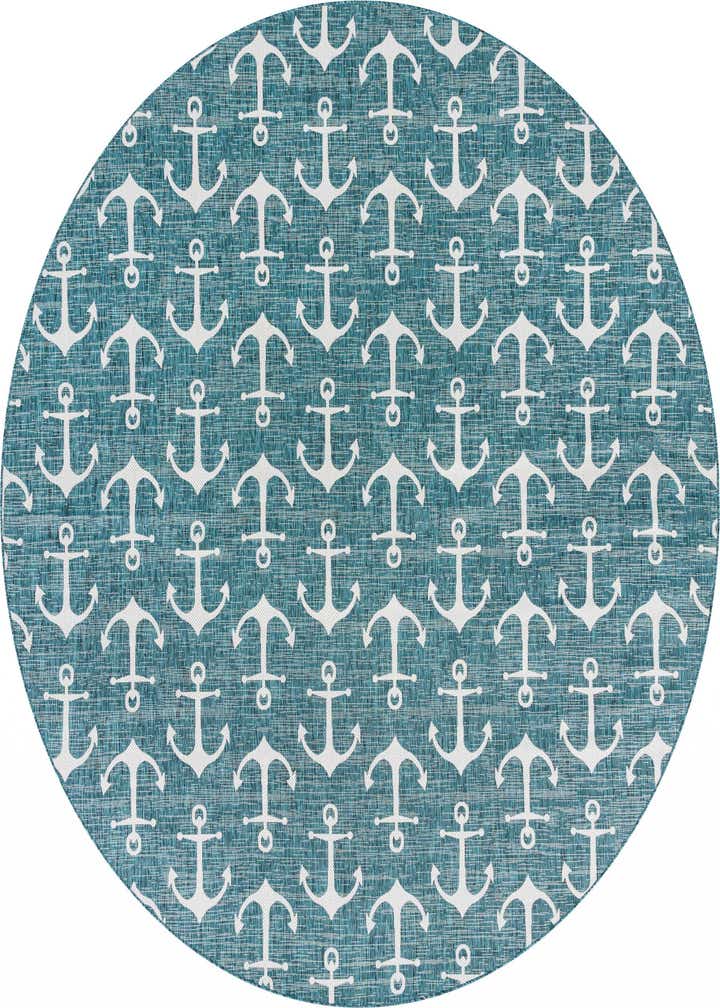 13' x 13' Easy-Clean Coastal Indoor / Outdoor Round Rug