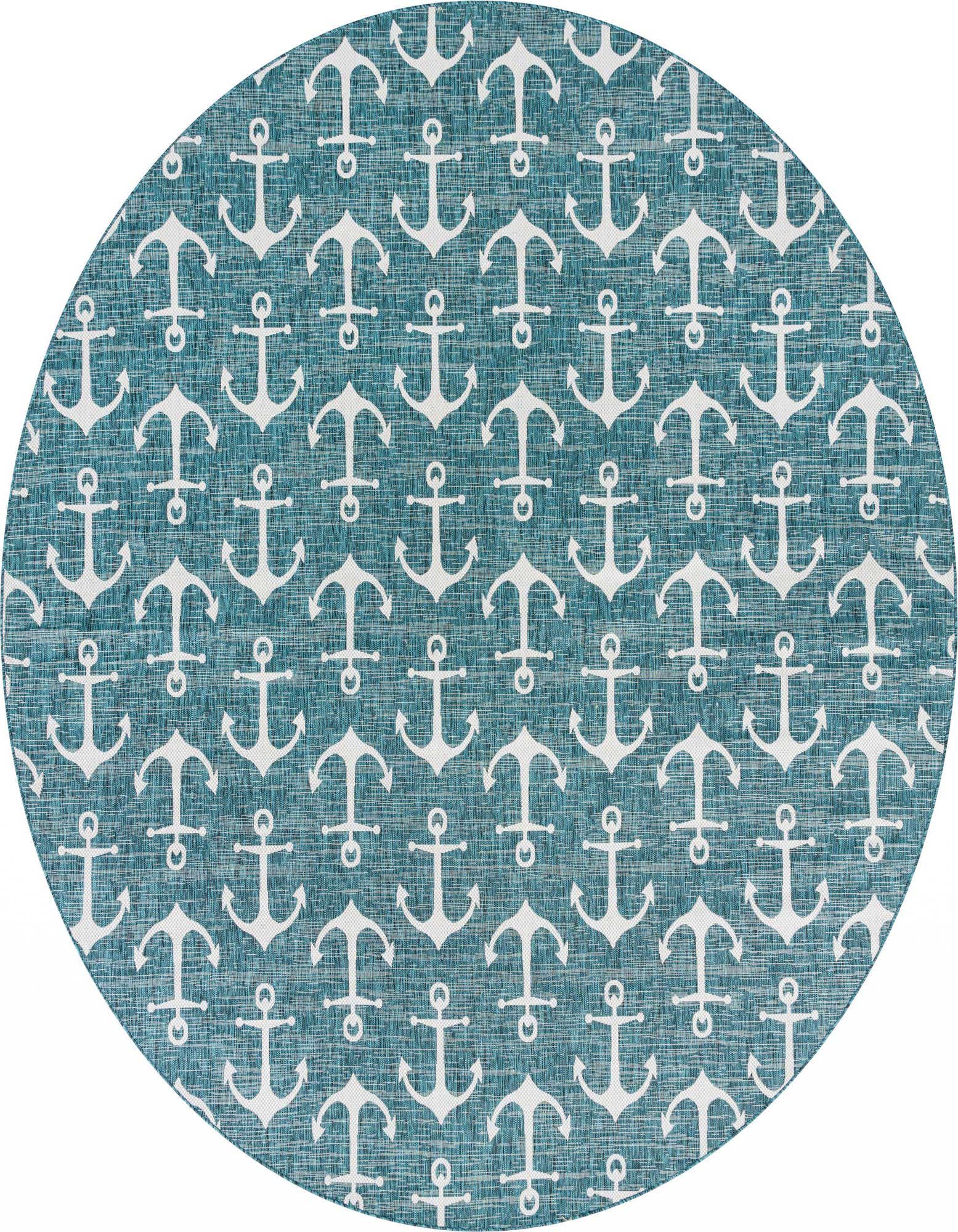 13' x 13' Easy-Clean Coastal Indoor / Outdoor Round Rug