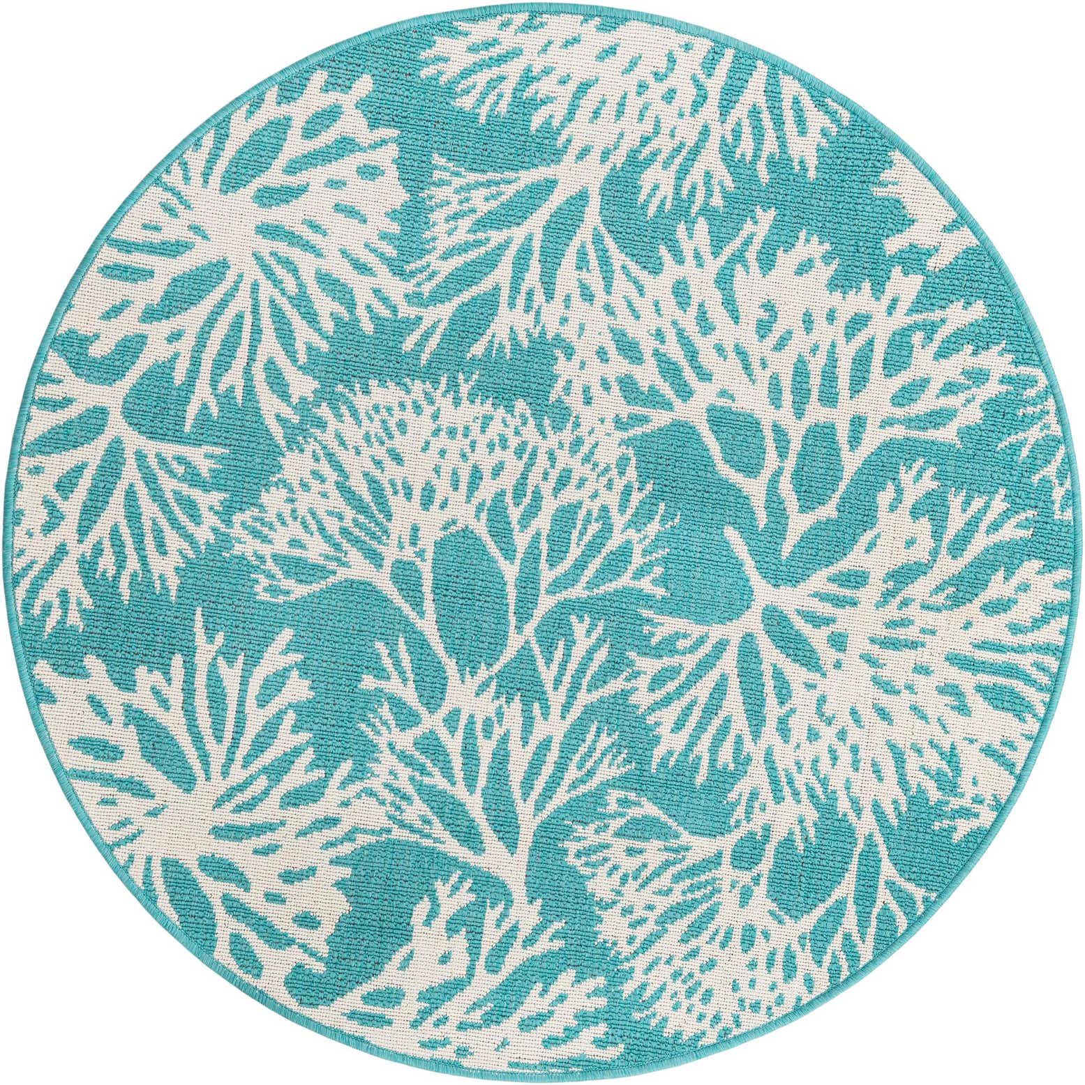 4' x 4' Easy-Clean Coastal Indoor / Outdoor Round Rug