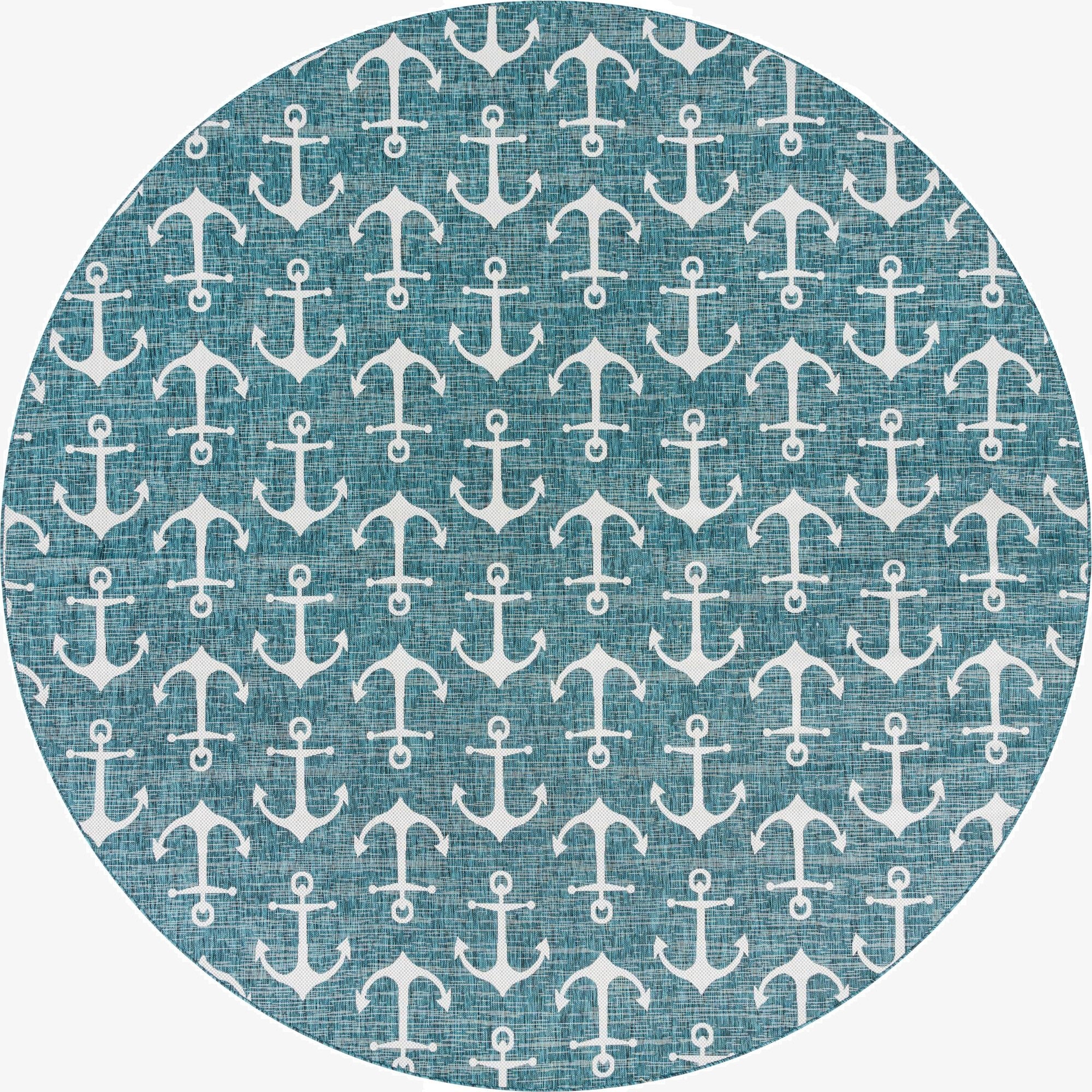 13' x 13'  Washable Coastal Indoor / Outdoor Round Rug