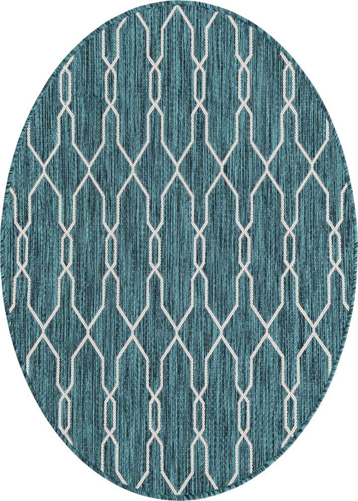 4' x 4' Easy-Clean Lattice Indoor / Outdoor Round Rug