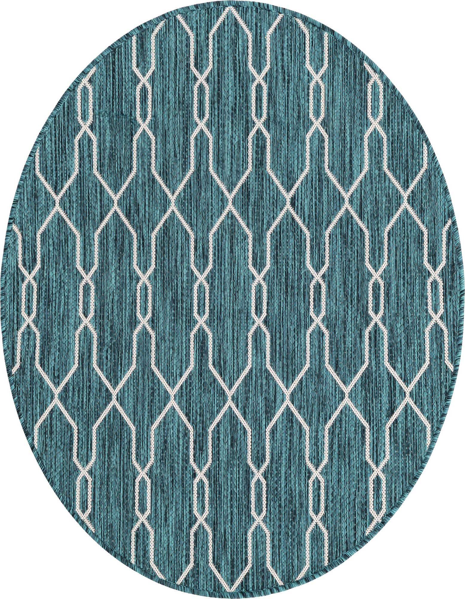 4' x 4' Easy-Clean Lattice Indoor / Outdoor Round Rug