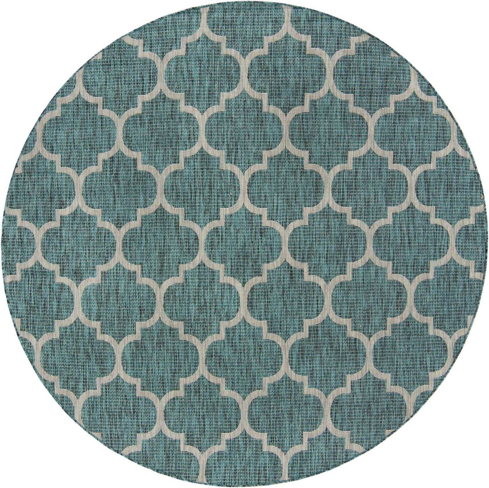 7' 10 x 7' 10 Easy-Clean Lattice Indoor / Outdoor Round Rug