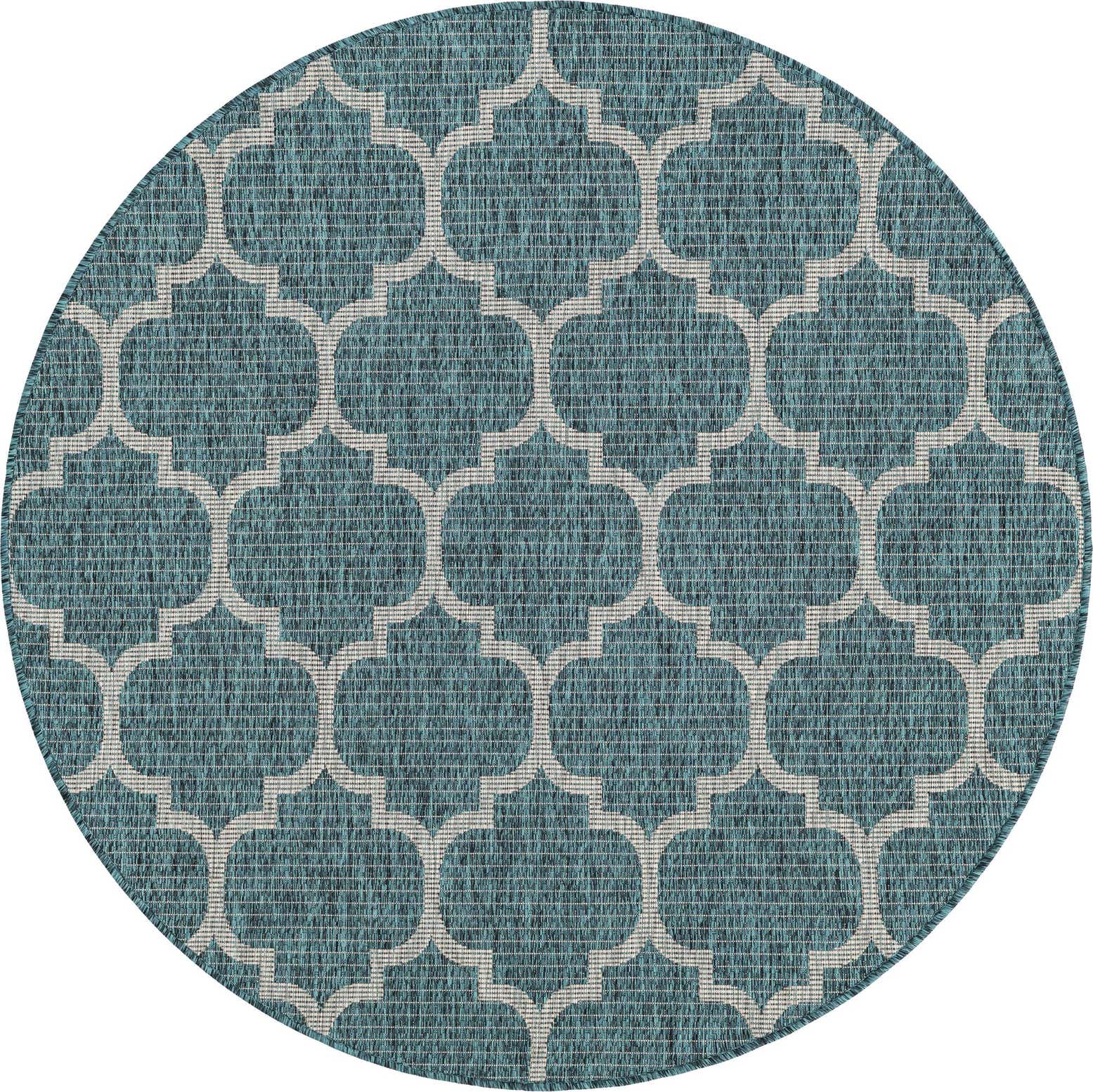 5' 3 x 5' 3 Easy-Clean Lattice Indoor / Outdoor Round Rug