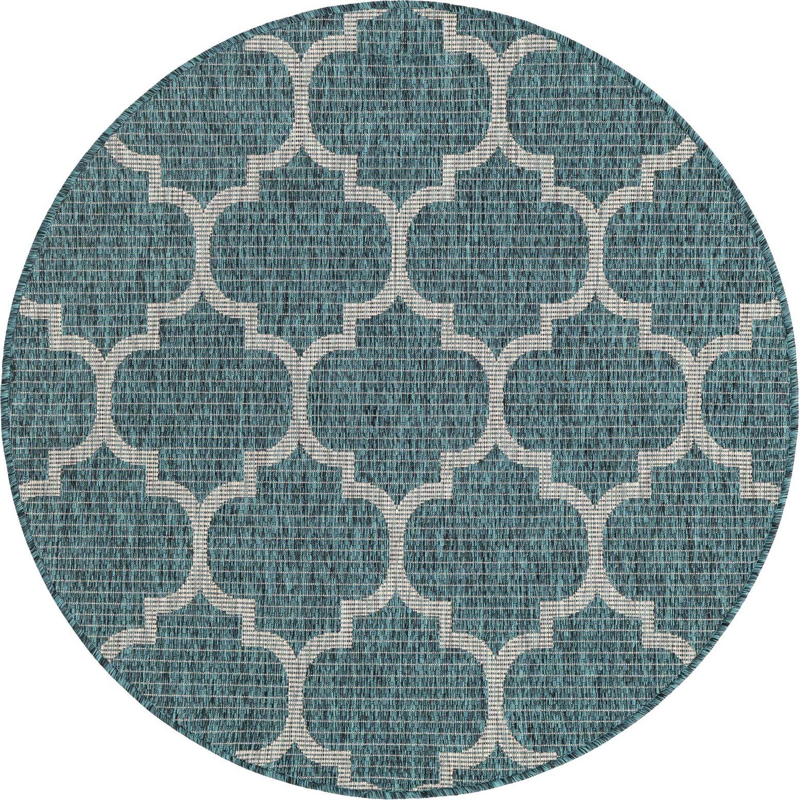 4' x 4' Easy-Clean Lattice Indoor / Outdoor Round Rug