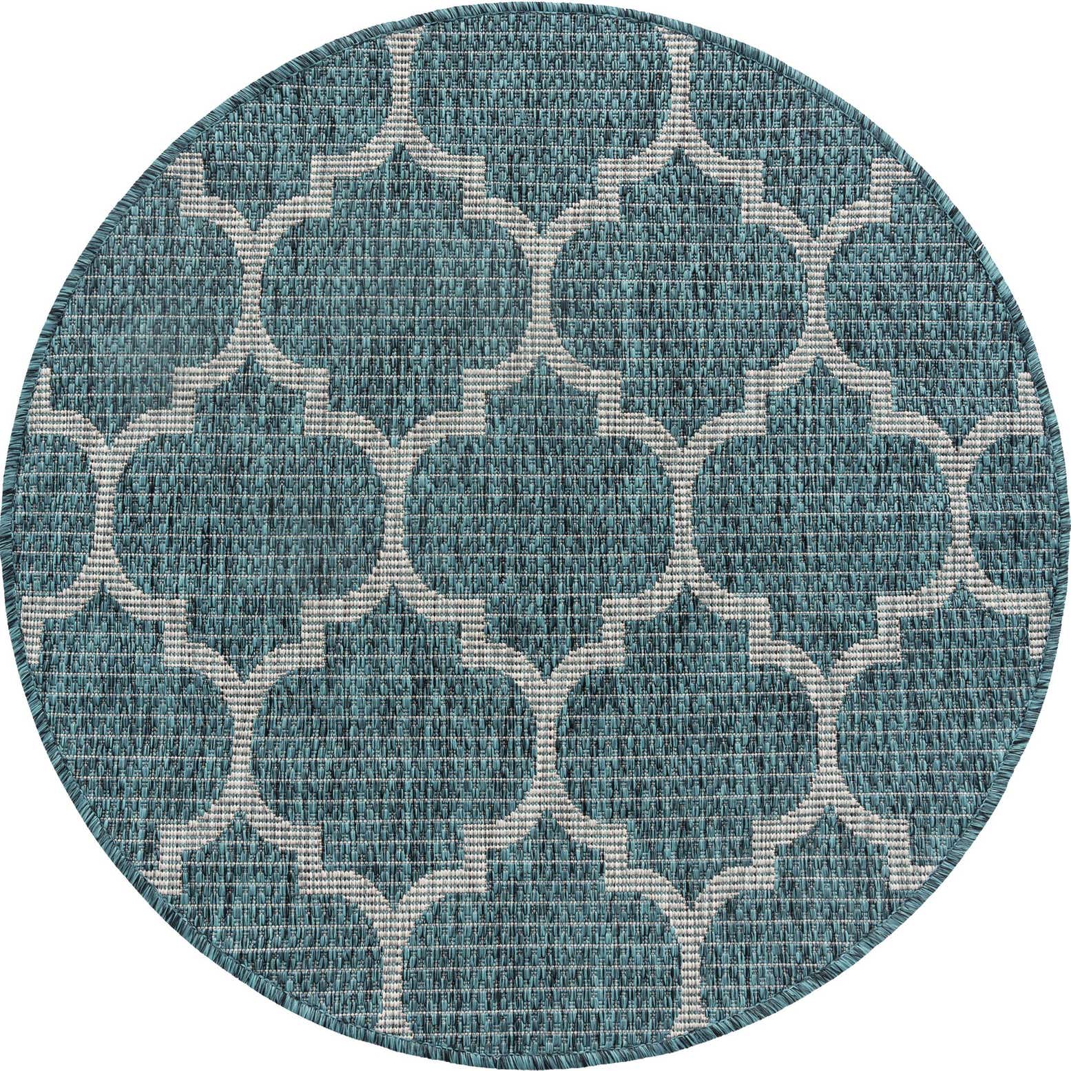 3' x 3' Easy-Clean Lattice Indoor / Outdoor Round Rug