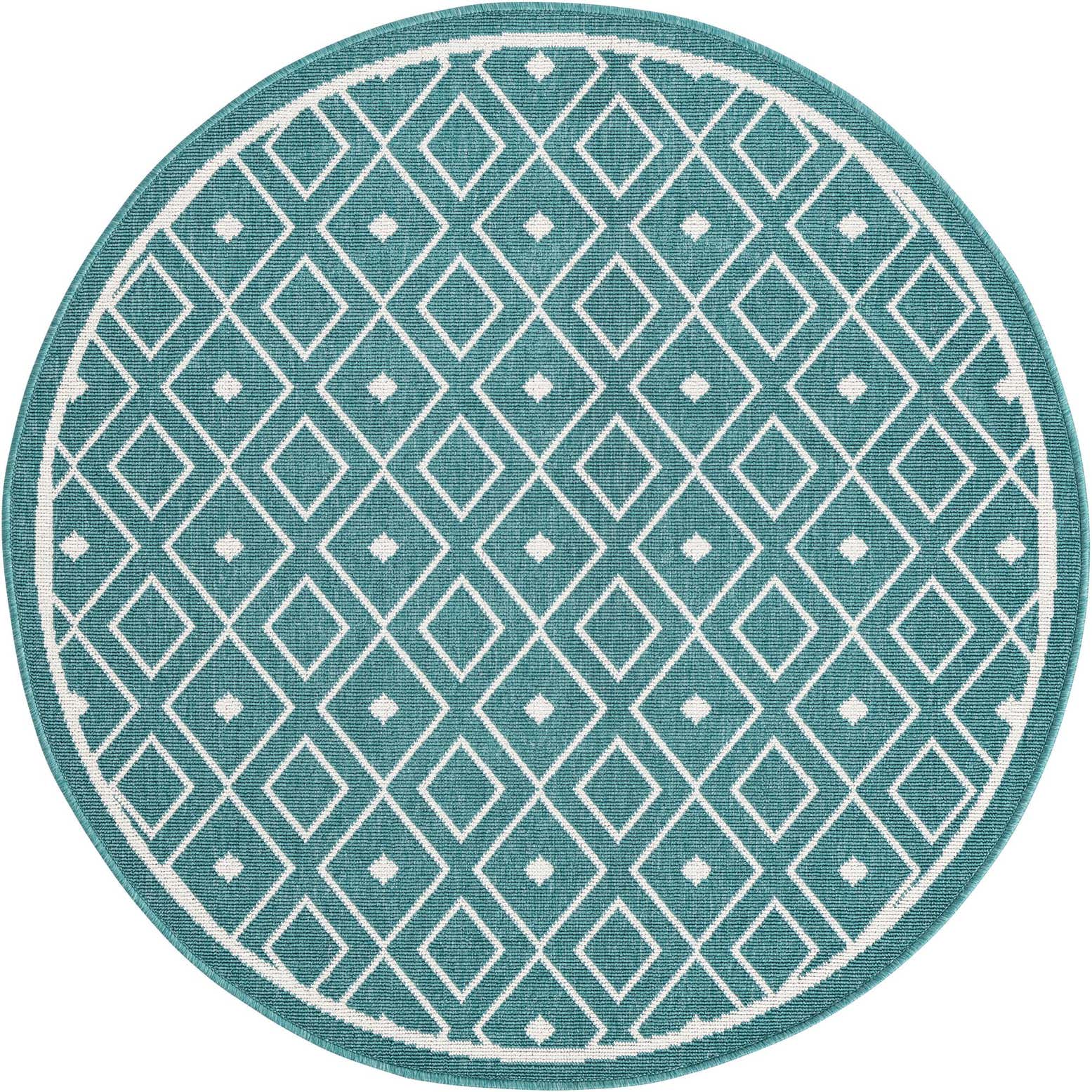 4' x 4' Easy-Clean Lattice Indoor / Outdoor Round Rug