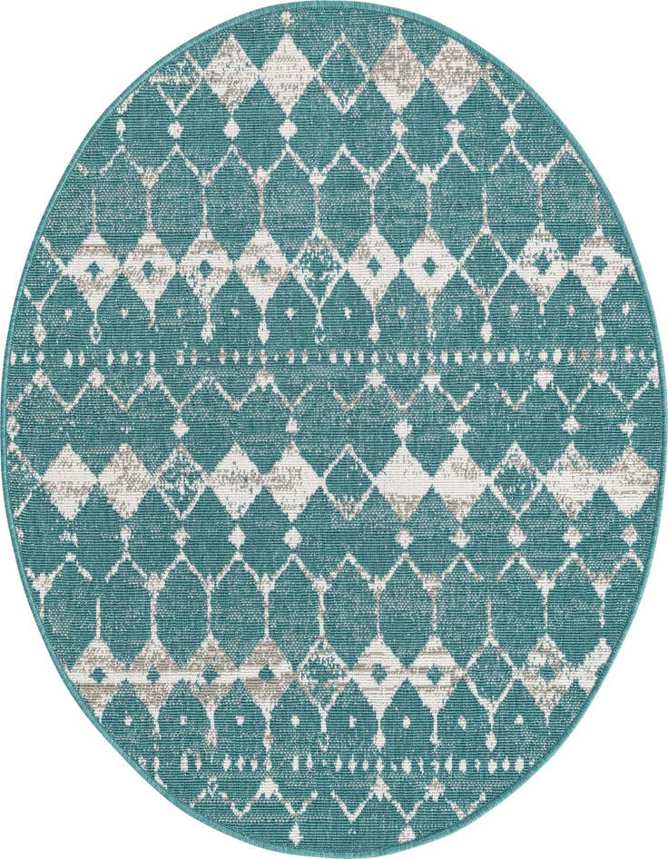 Detail image of 4' x 4' Easy-Clean Lattice Indoor / Outdoor Round Rug