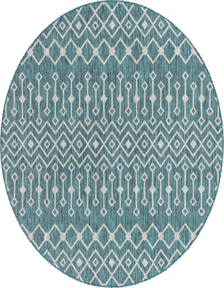 Detail image of 7' 10 x 7' 10 Easy-Clean Lattice Indoor / Outdoor Round Rug