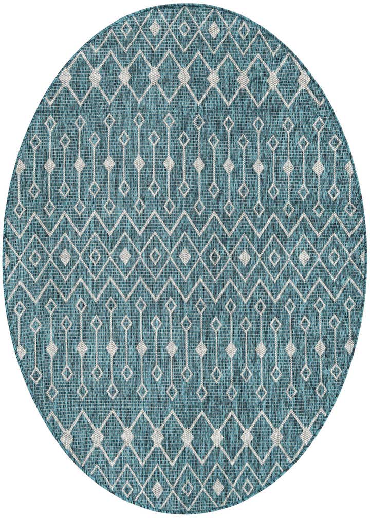 5' 3 x 5' 3 Easy-Clean Lattice Indoor / Outdoor Round Rug